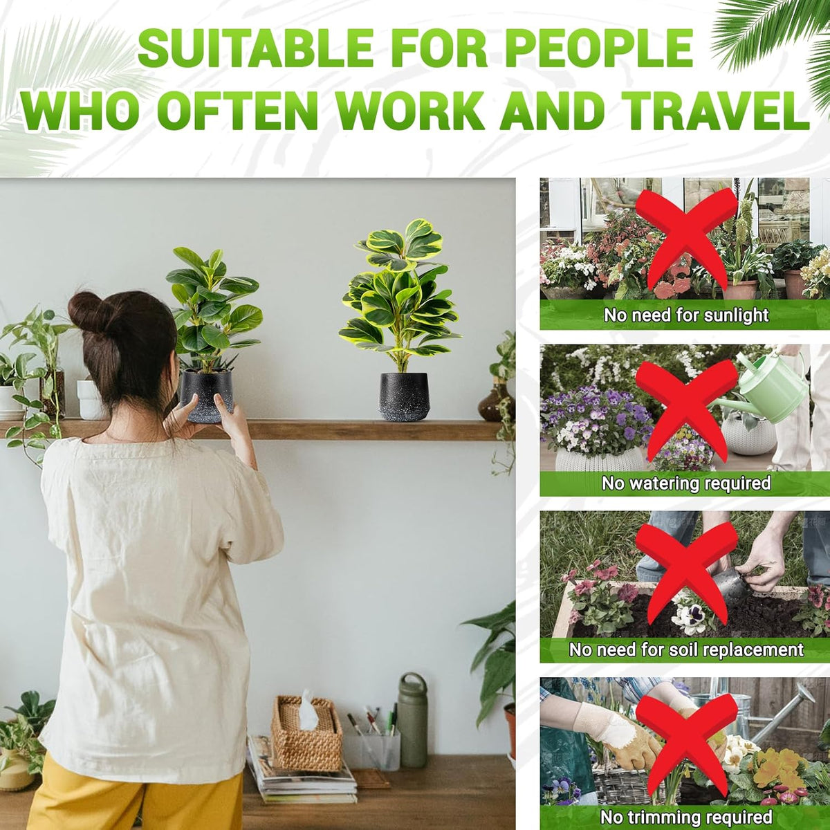 2 Pack Realistic Artificial Potted Plants Peperomia Obtusifolia, 11" Small Faux Greenery for Desk, Bathroom, Office, or Home Decor (Evergreen, Maintenance Free)